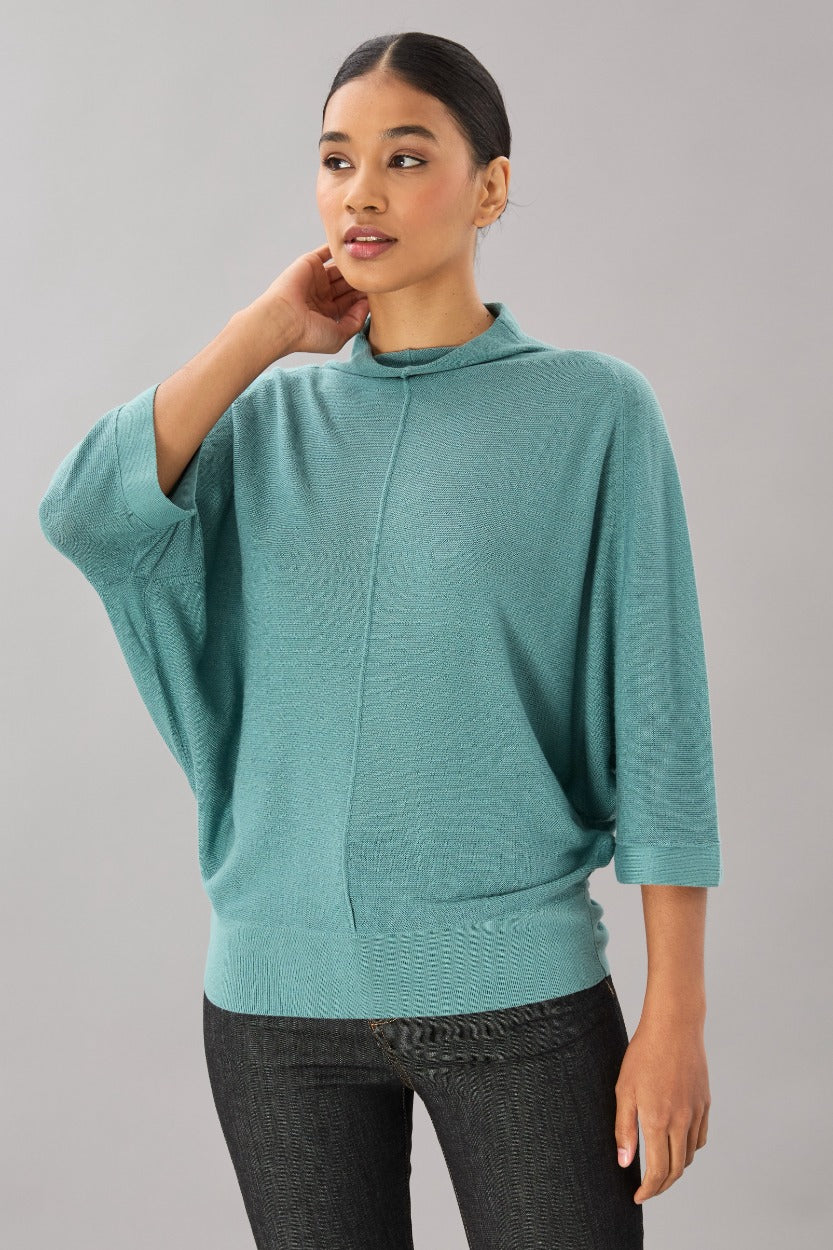 Three-quarter Raglan Batwing Sweater