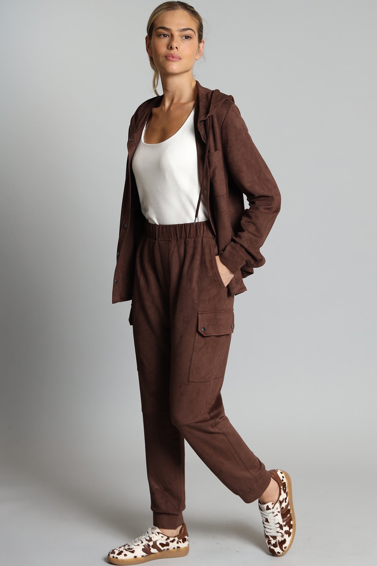 Vegan Suede Cargo Pant