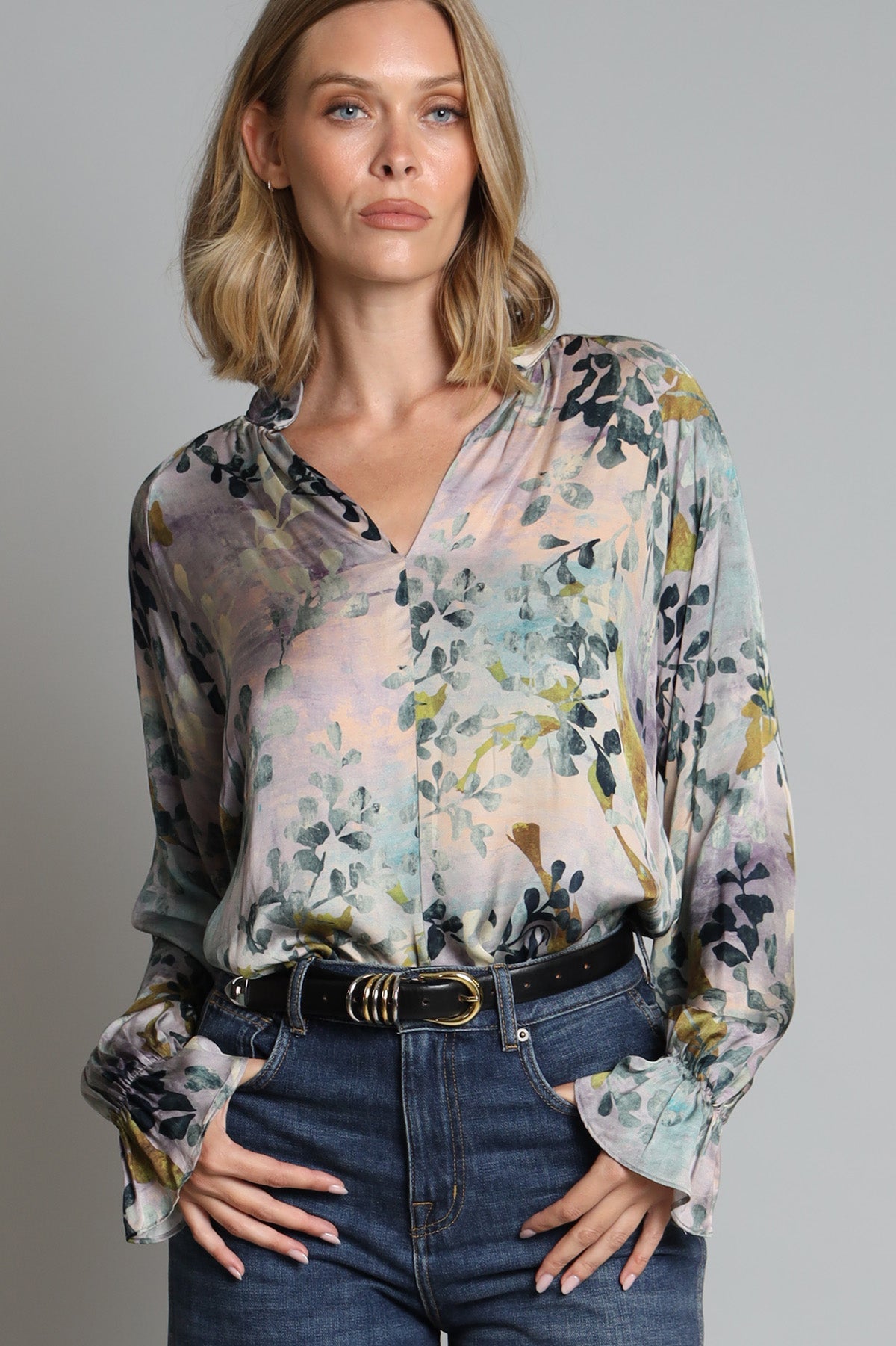Plum Garden Peasant Top